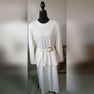 Kay Brandon Cream Dress | Vintage Dress | 80s |Office Attire